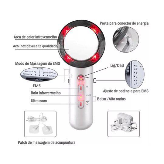 Lipocavitação Eliminador Gordura Localizada - 3 em 1